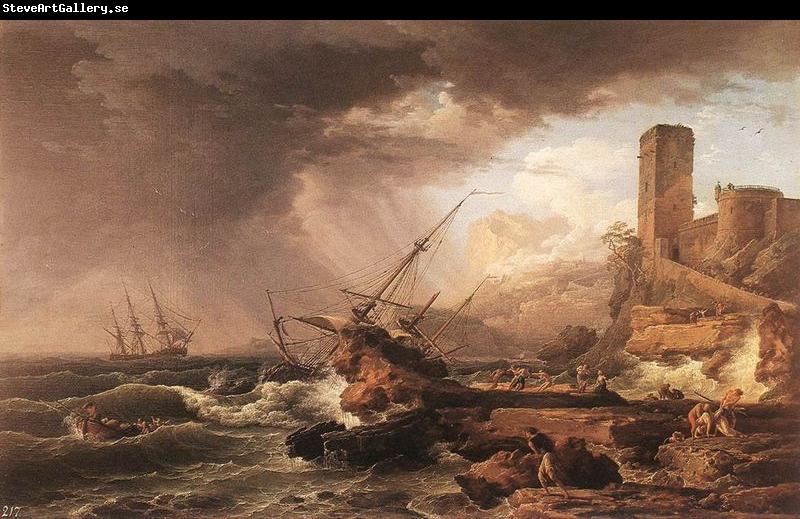 VERNET, Claude-Joseph Storm with a Shipwreck